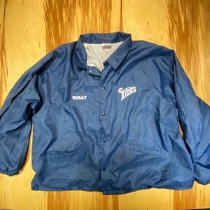 Vintage Norfolk Tides‎ Blue Coach Jacket Cardinal Men's 3XL Made in USA Orioles